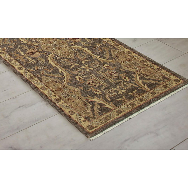 Tapis de couloir unique gris / ivoire 2 pi 10 po x 11 pi 1 po Kellyanna par Arshs Fine Rugs