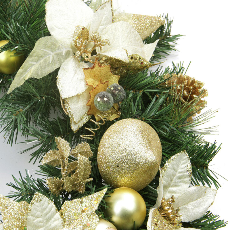 Guirlande de Noël pré-décorée 6 'Poinsettia