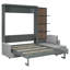 Grand lit escamotable mural avec canapé et tablettes, petit lit escamotable pliable pour petit appartement, gris-151906992