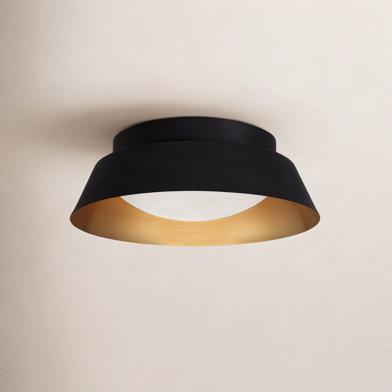 2-Light Flush Mount, Matte Black