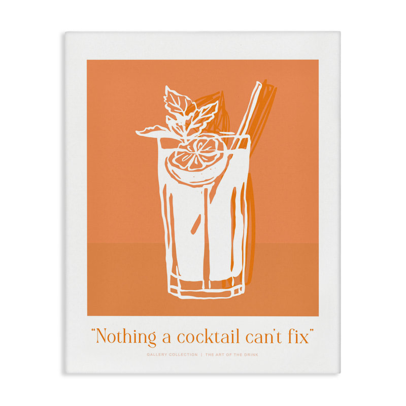 Rien, un cocktail ne peut pas fixer sur toile, design par lettré et doublé, H 40 po x l 30 po