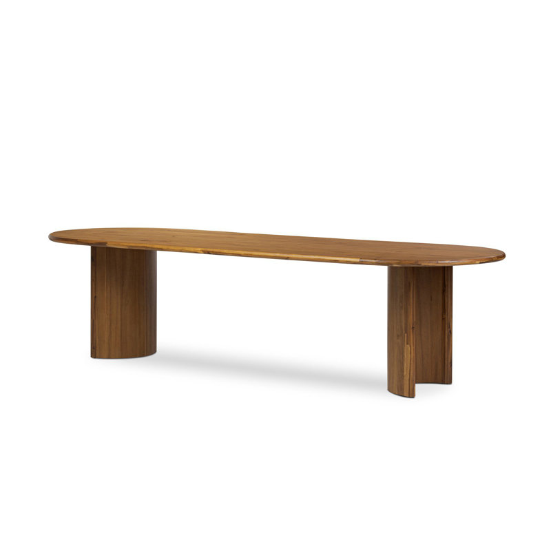 Paden Oval Dining Table, Worn Oak Veneer, 30" H x 94" W x 42" D