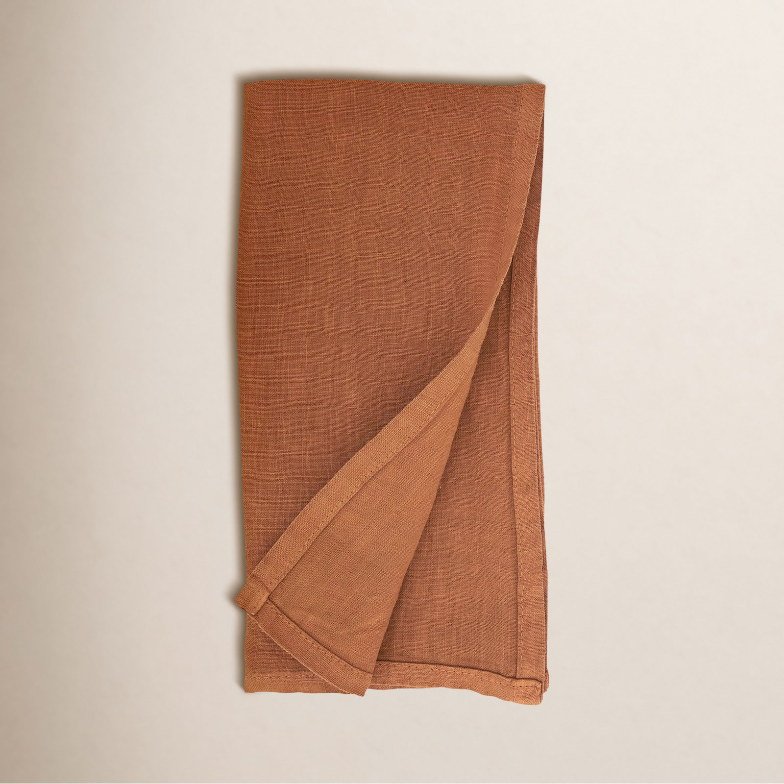 Caliban Reversible Linen Napkin, Terracotta