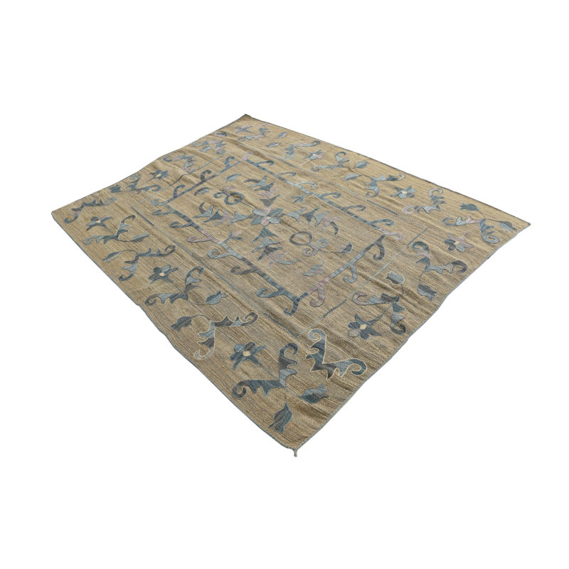 Tapis carré brun clair Nathanael
