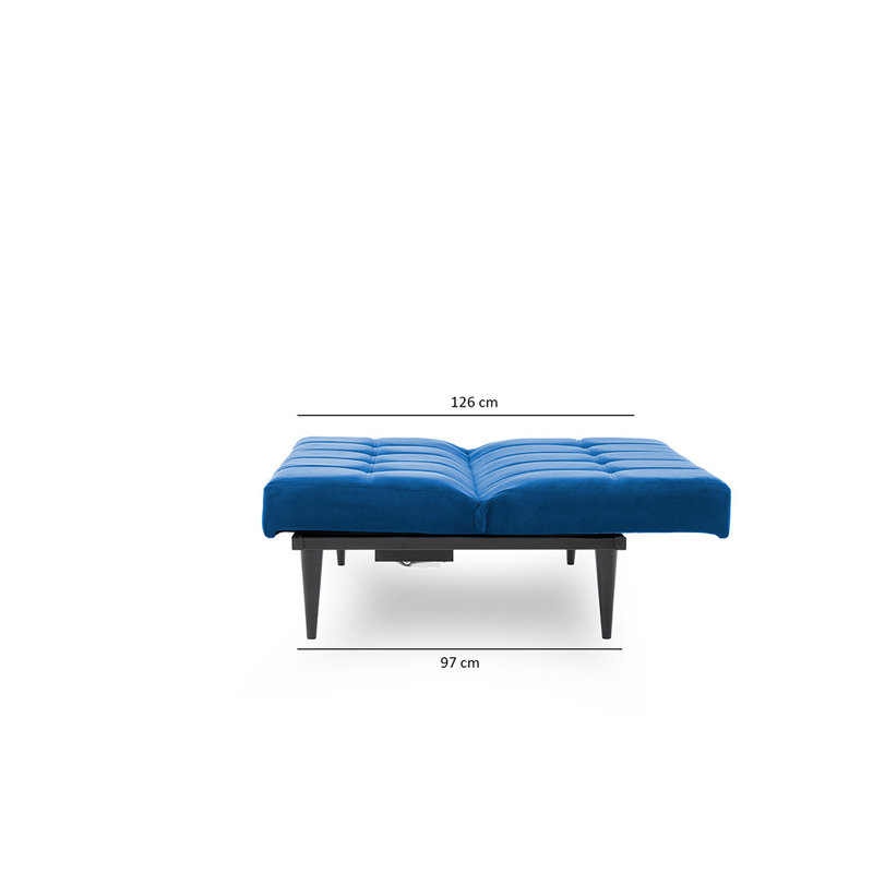 Canapé-lit rembourré 57,5 po, 100 % polyester bleu