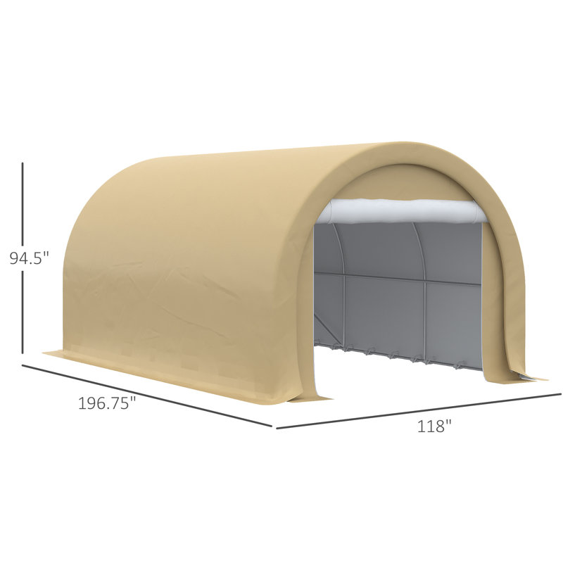 Abri d'auto 10 pi x 16 pi Outsunny, Beige, Beige