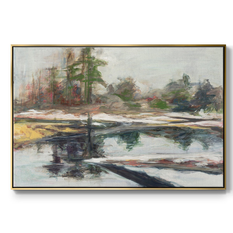 «Quiet Reflection», reproduction sur toile encadrée, Or, H 25 po x l 17 po x P 2 po