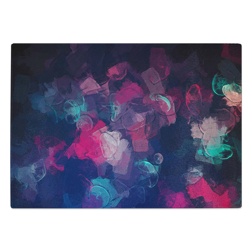 Glass Many Jellyfish in Abstract Chopping Board, 39 cm W x 28.5 cm L