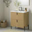 Meuble-lavabo 30 po avec tiroirs divisés et lavabo en céramique-747417139