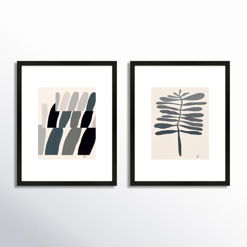 Flora 1&2 Print by Lee Lessem, 20" H x 32" W x 1.25" D, Black Framed