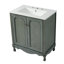 Meuble-lavabo 30 po avec lavabo en céramique et poignées antiques 30 po