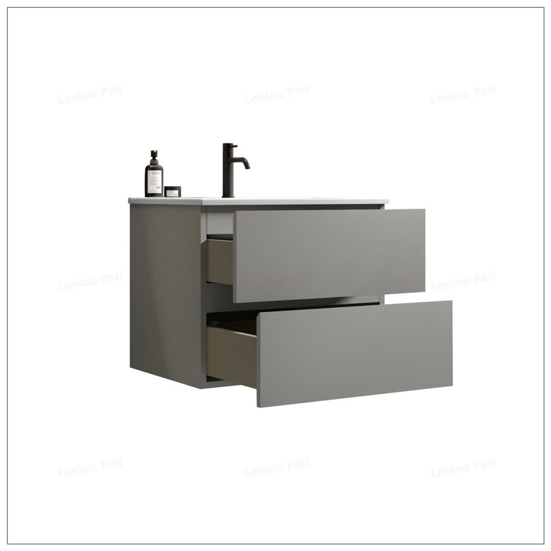 Meuble-lavabo mural 24 po avec lavabo en céramique