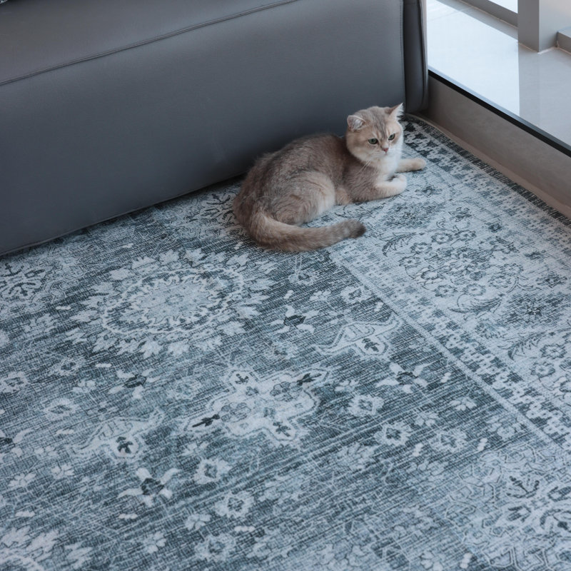 Oriental Floral ,Machine-Washable, Non-Slip Rugs,Available In A Variety Of Patterns., Rectangle 9' x 12'