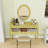 3-Drawer Makeup Vanity Desk with Oval Mirror-498260221