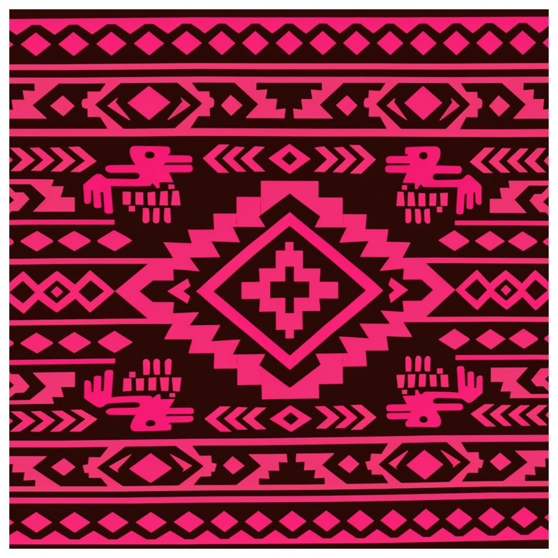 Couvertures roses à motif aztèque, L 50 po x H 60 po