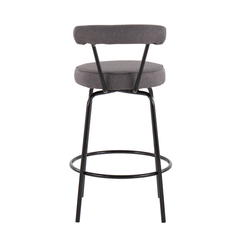 Tabouret de comptoir contemporain, Noir, Gris