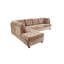 Salon modulaire en suède gaufré canapé modulaire de couleur truffe avec coussins contemporain capitonné (NO OTTOMAN)