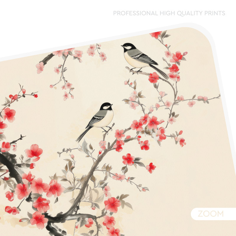 Adhésif décoratif cerisier en fleurs, H 48 po x l 28 po