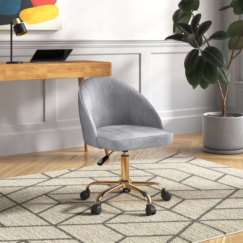 Marcellus Velvet Office Chair, Grey