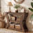 3-Tier Console Table, 41.3" Narrow Sofa Table with Unique Curved Frame