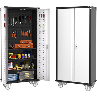 72" Rolling Tool Cabinet, 4 Adjustable Shelves