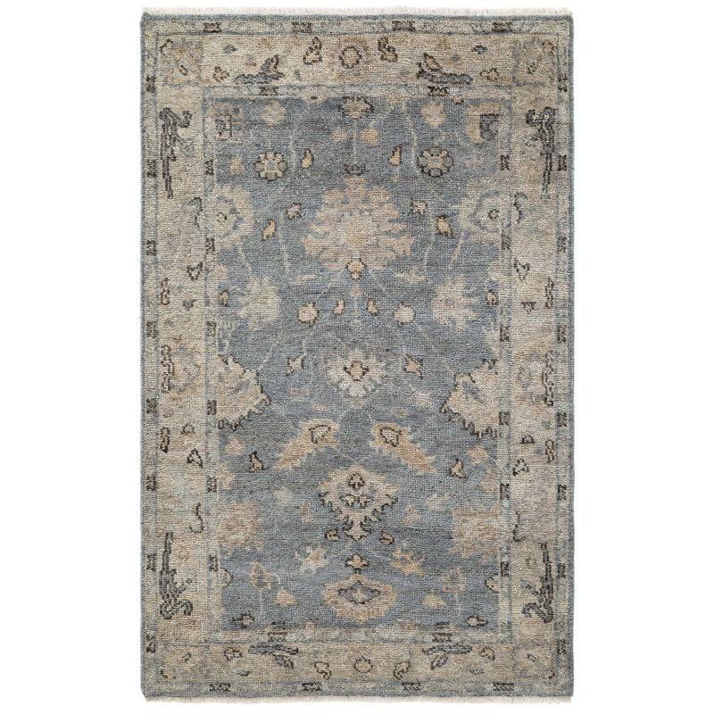 Tapis en laine noué à la main, Rectangle 8 pi 9 po x 11 pi 9 po