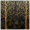 Golden Trees On Black Wall Tapestry - Foliage Wall Decor