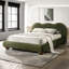 Grand lit olive, rembourré Boucle, mobilier de chambre transitionnel, soutenu par des pieds en bois-1438373598-1438373596