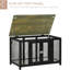 Grande table de caisse pour chien - brun, intérieur spacieux, facile à nettoyer, intérieur robuste pour chiots, porteuse, brun