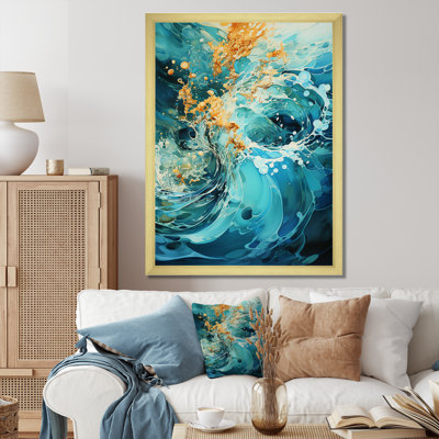 Aqua Dream Rush Flow 3 - Collages abstraits, art mural