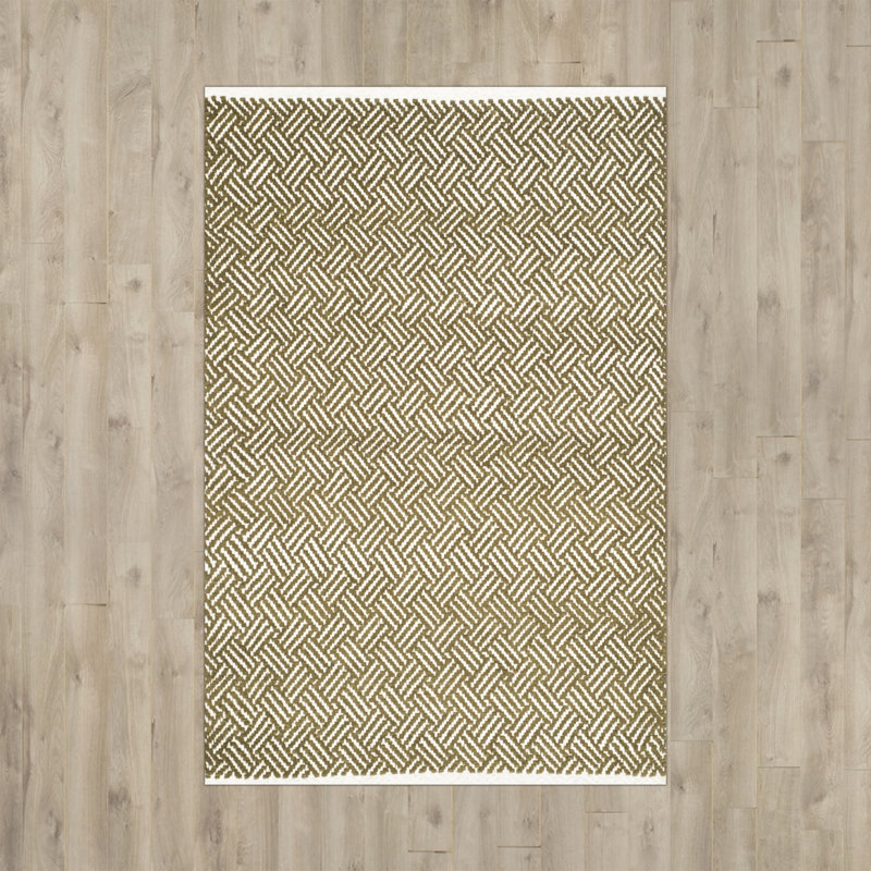 Bryent Flat Weave Cotton Geometric Rug, Rectangle 2'6" x 4'