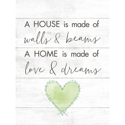 House Beam Home Dreams - Art textuel sur toile tendue