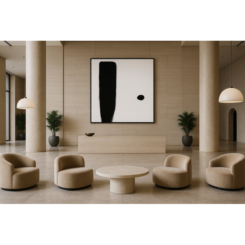 Silent Monolith Framed Canvas Wall Art by Kasian Art Studio - Black Frame, Black