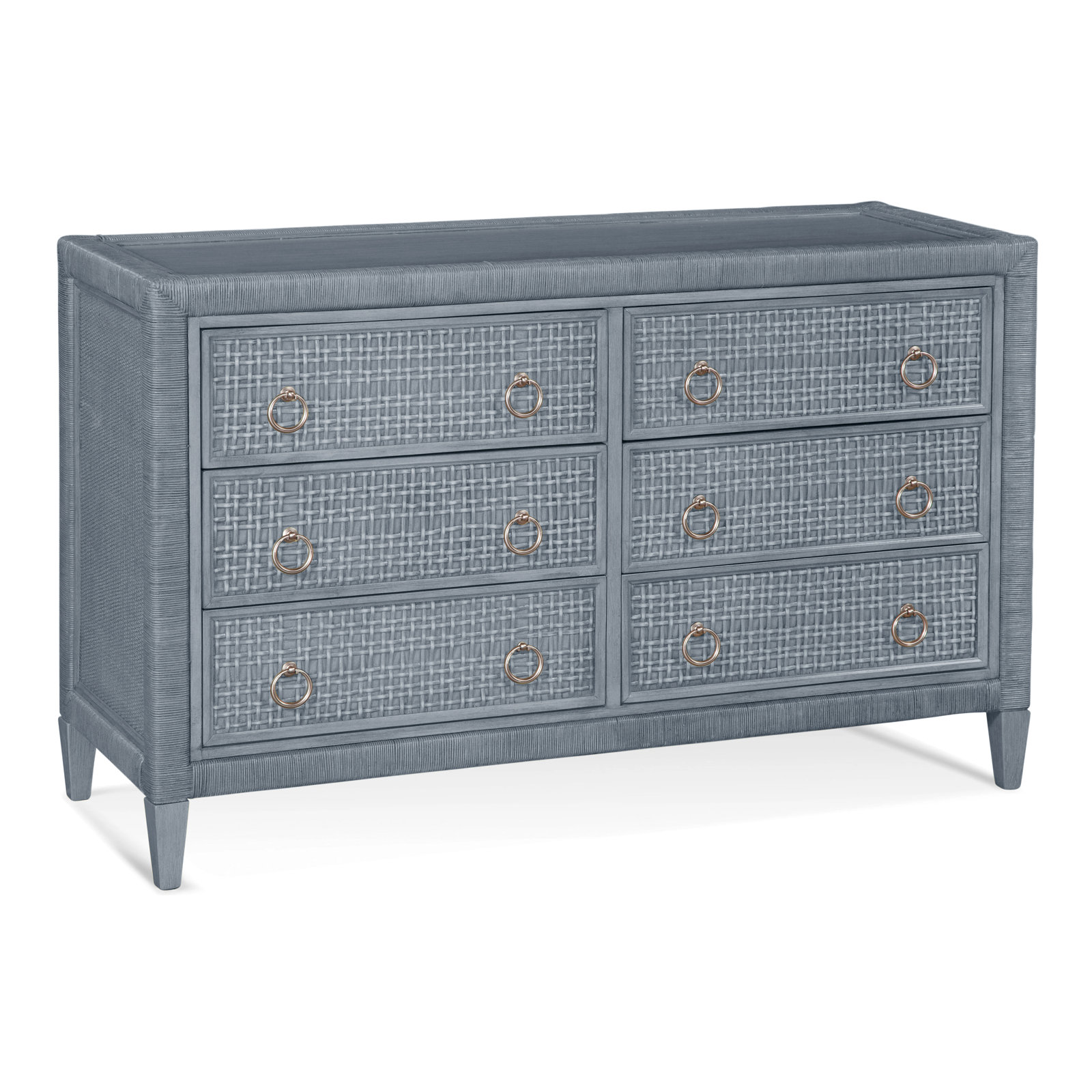 Monterey 54" Double Dresser, Sea Glass, No, Satin Nickel