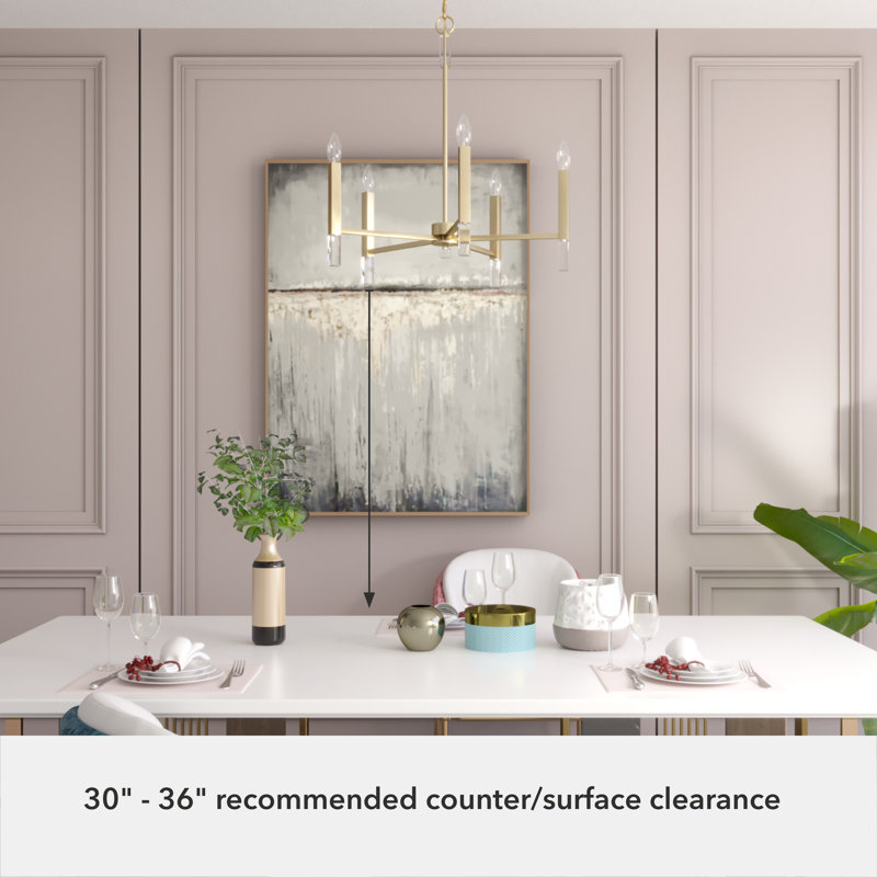 Hunter Sunjai 5 Light Chandelier Light Fixture, Alturas Gold