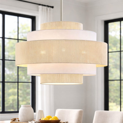 23.6" 6-Light Modern Tiered Drum Chandelier