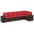 Coussin rouge / cadre brun est en rupture de stock