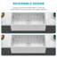 Évier de cuisine en céramique blanche, bol simple, conception réversible, 33 po x 18 po x 10 po | Idée de cadeau