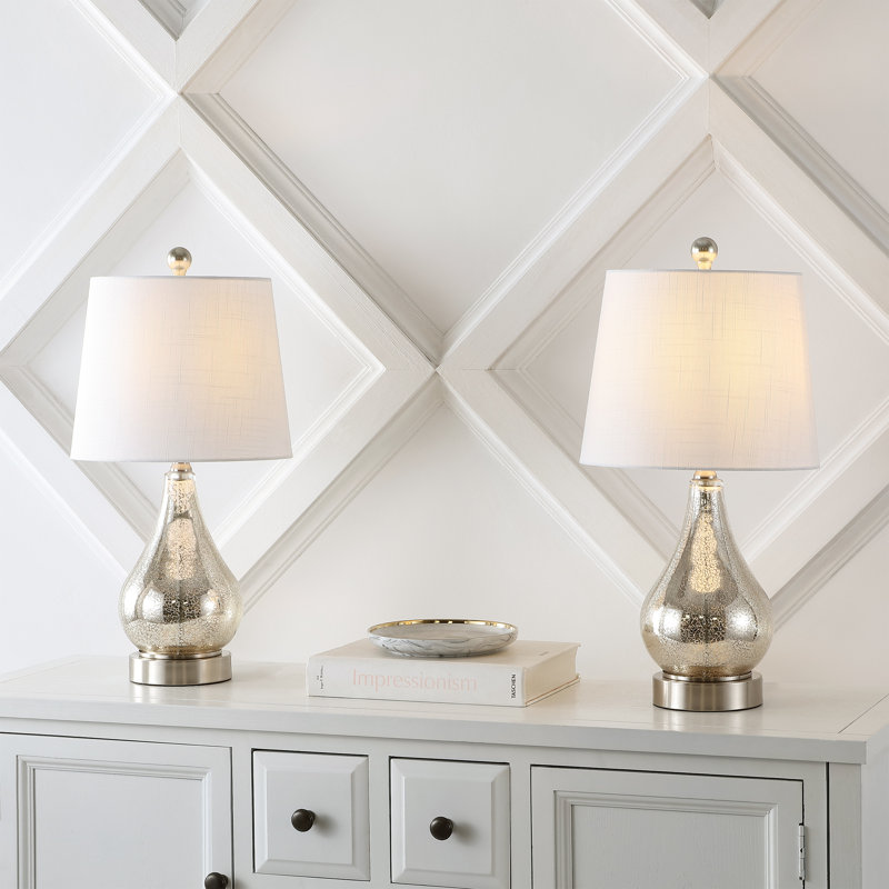 Enique 21'' Nickel Buffet Lamp Set