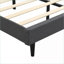 Très grande base de lit tapissier en lin avec charge USB, poches latérales, pas de sommier nécessaire gris foncé pour la chambre principale