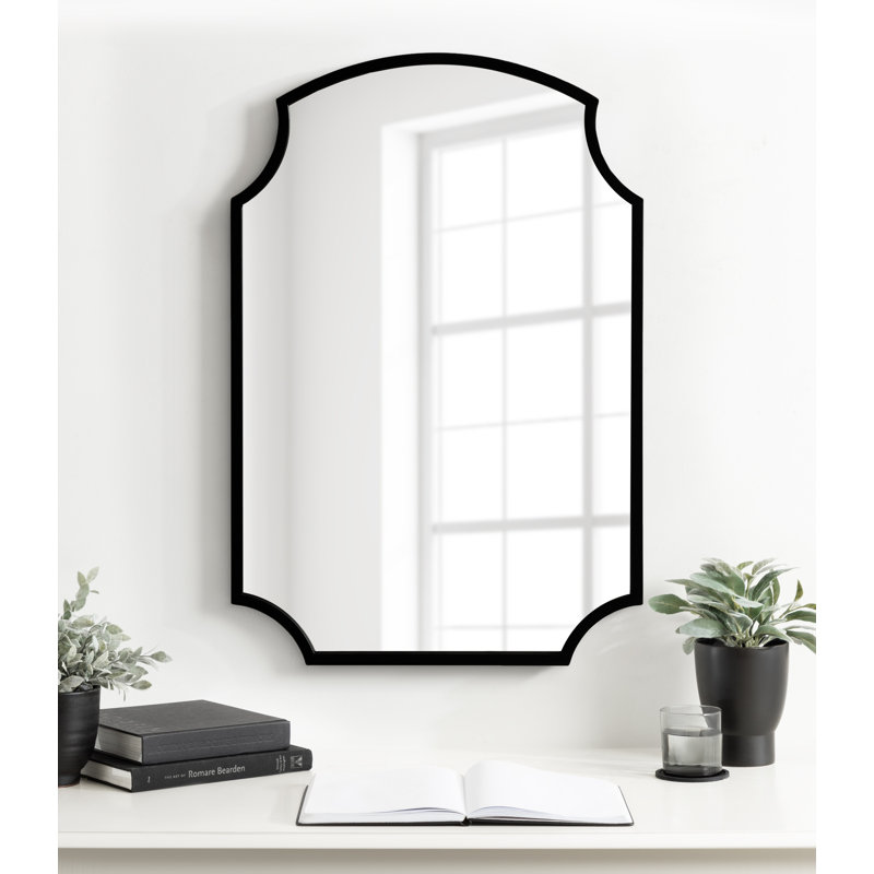 Miroir mural Scalloped, Noir