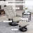Recliner With Ottoman, Swivel Recliner Chair And Ottoman, Faux Leather Reclining Chair With High Back And Wood Frame For Living Room, Bedroom