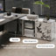 Bureau de direction noir en bois massif avec tiroirs en L-1476206864-1476206877-1476206878