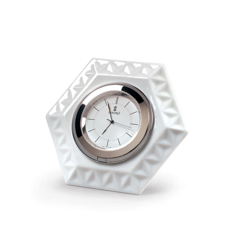 Hitoiki Analog Porcelain Mechanical Tabletop Clock in White