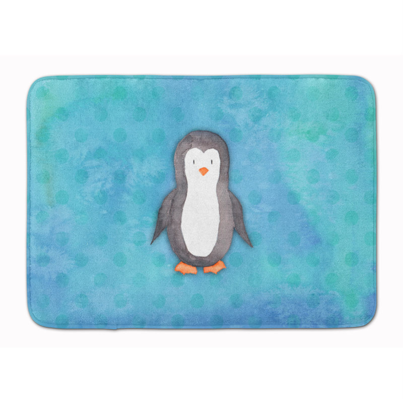 Tapis pour salle de bain en mousse à mémoire pingouin aquarelle