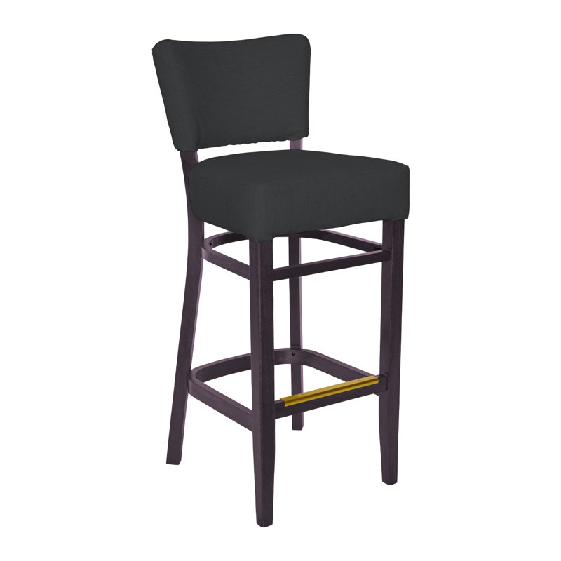 Tabouret de bar Madison, Gris foncé, Acajou foncé