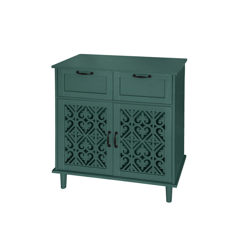 2 Door 2 Drawer Cabinet, Green