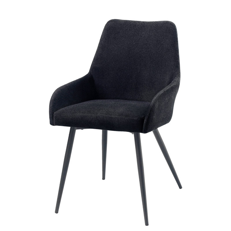 Ensemble de 2 chaises d'appoint rembourrées noires, sièges de salle à manger ou de bureau polyvalents
