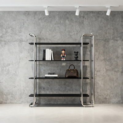 Curved Metal Frame 4-Tier Open Display Table