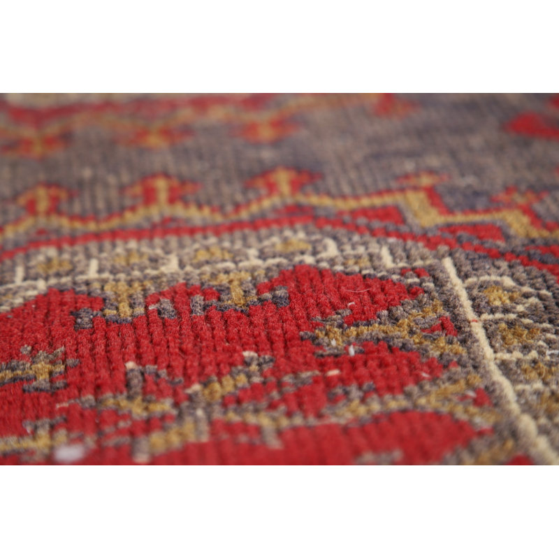 Tapis géométrique en laine vieilli 4 x 7